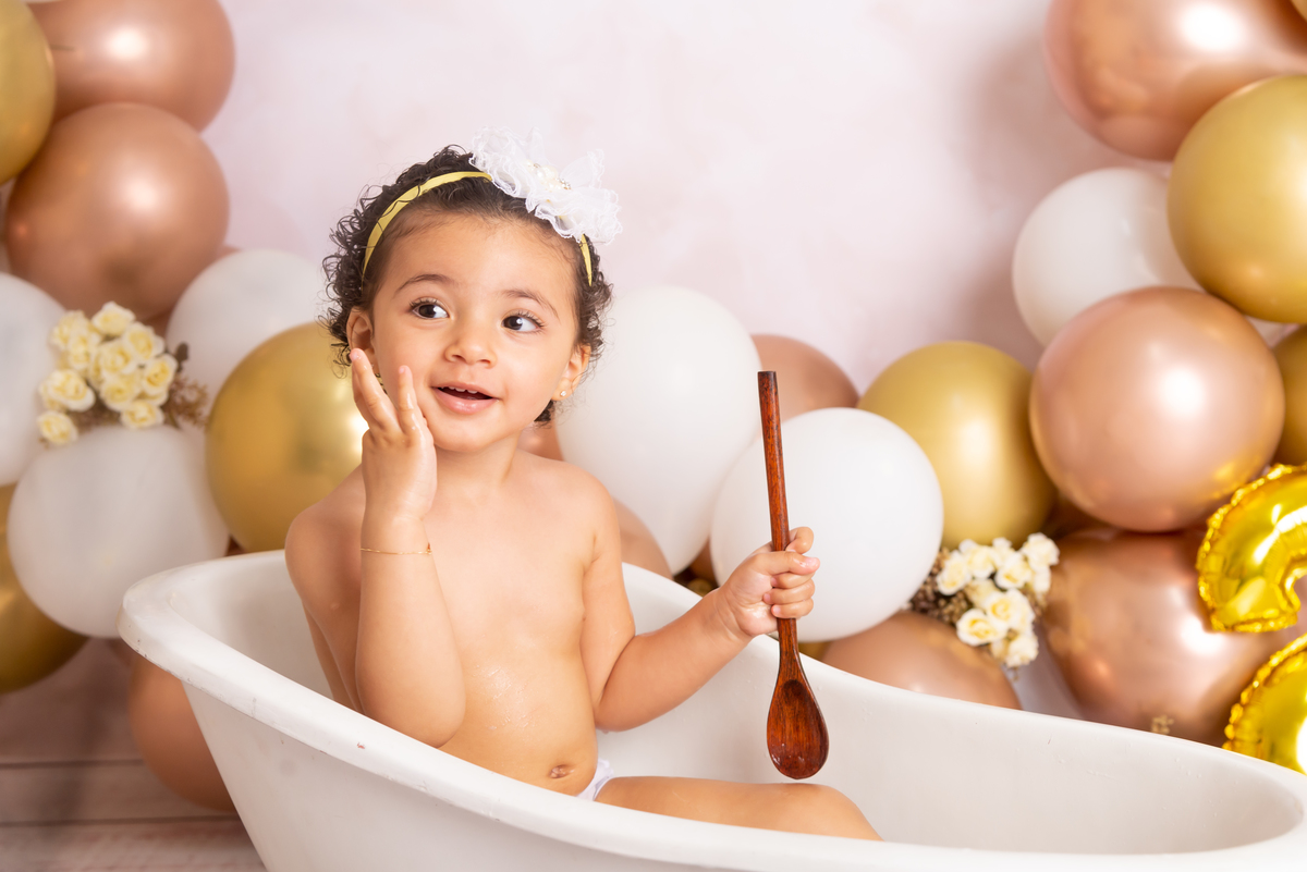 Smash the cake neutro Santo André - Thais Castro Fotografia