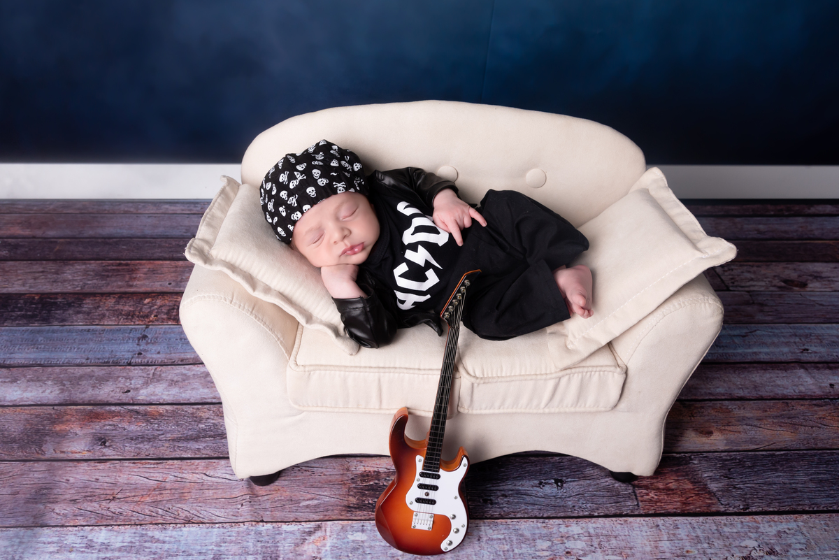 Ensaio newborn rock estúdio Thais Castro Fotografia Santo André