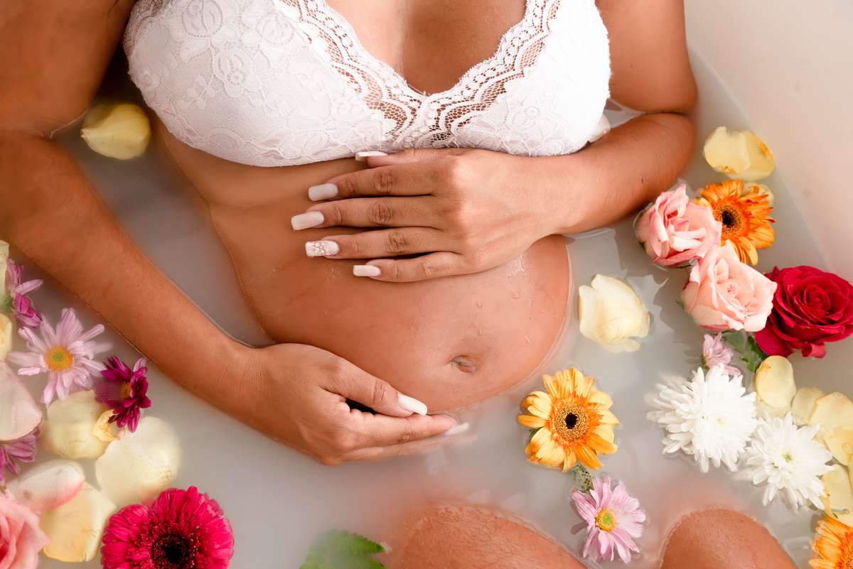 Ensaio gestante luxo milk bath Santo André - Thais Castro 
