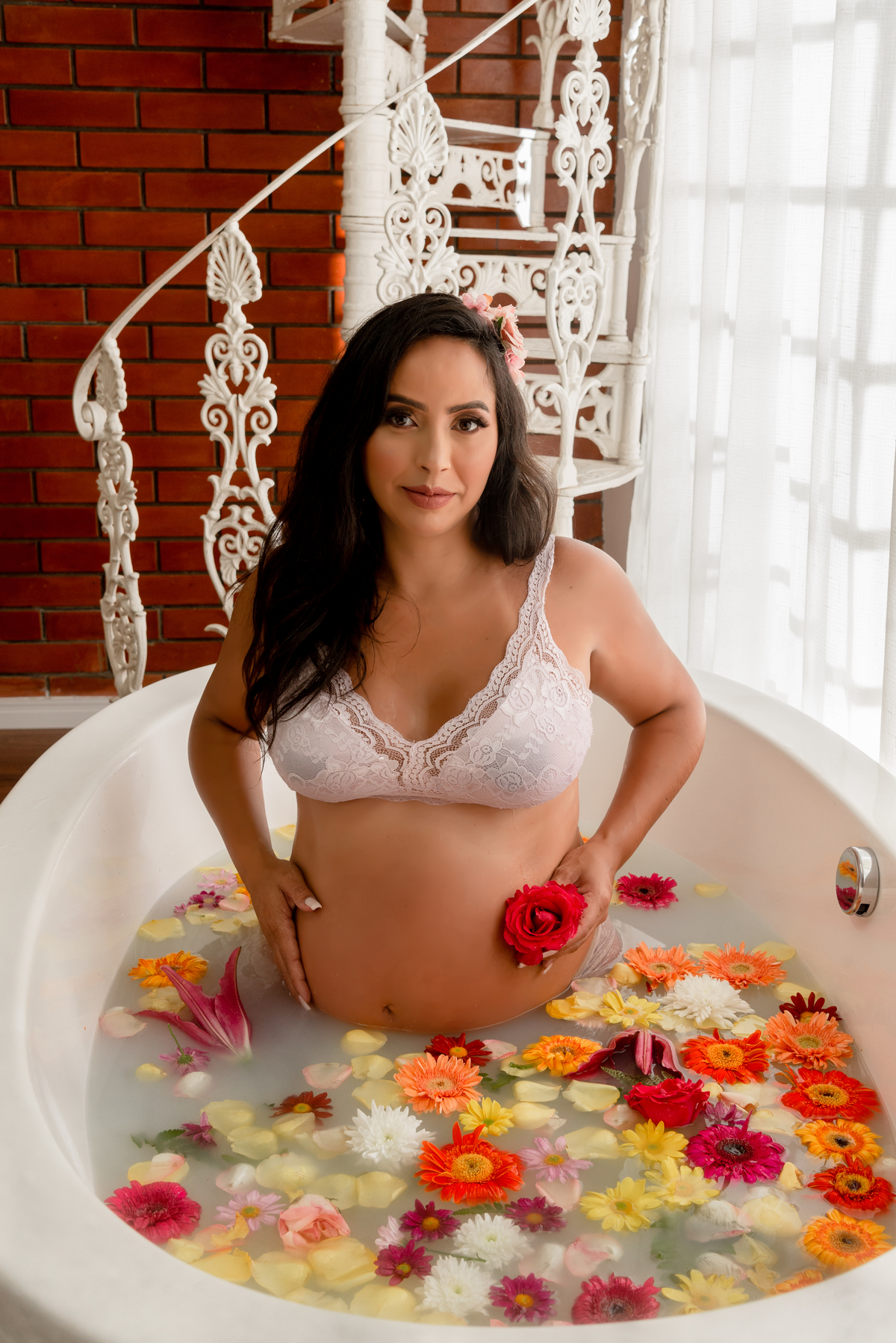 Ensaio gestante luxo milk bath Santo André - Thais Castro 