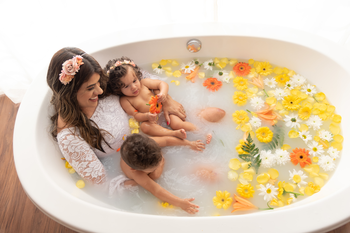 ensaio milk bath familia