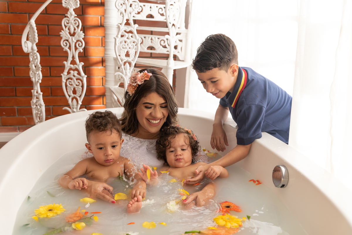 ensaio milk bath familia