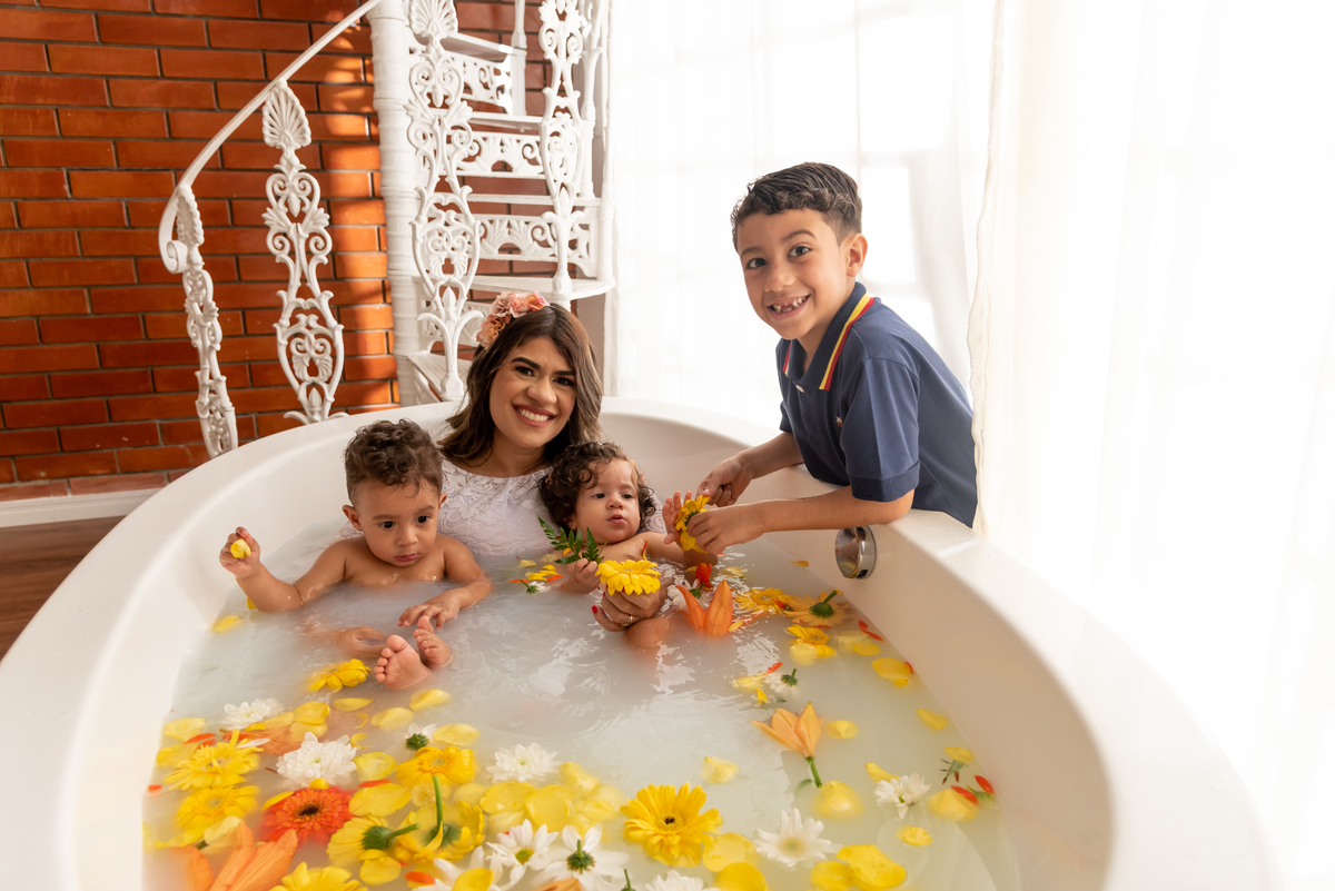 ensaio milk bath familia