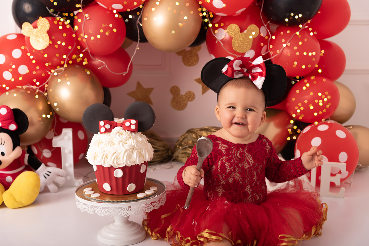 Smash the cake Minnie luxo Santo André - Thais castro fotografia 