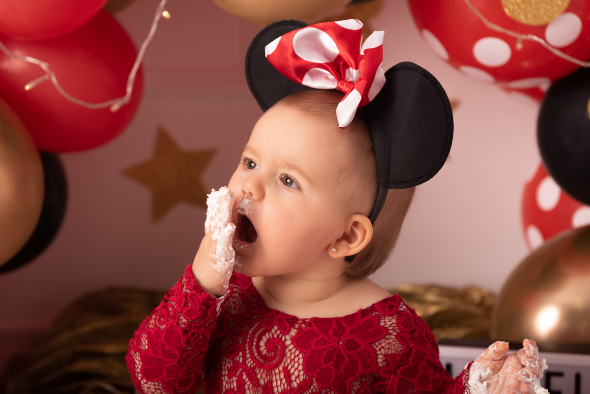 Smash the cake Minnie luxo Santo André - Thais castro fotografia 