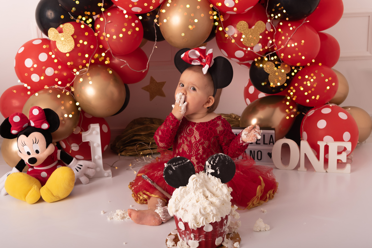 Smash the cake Minnie luxo Santo André - Thais castro fotografia 