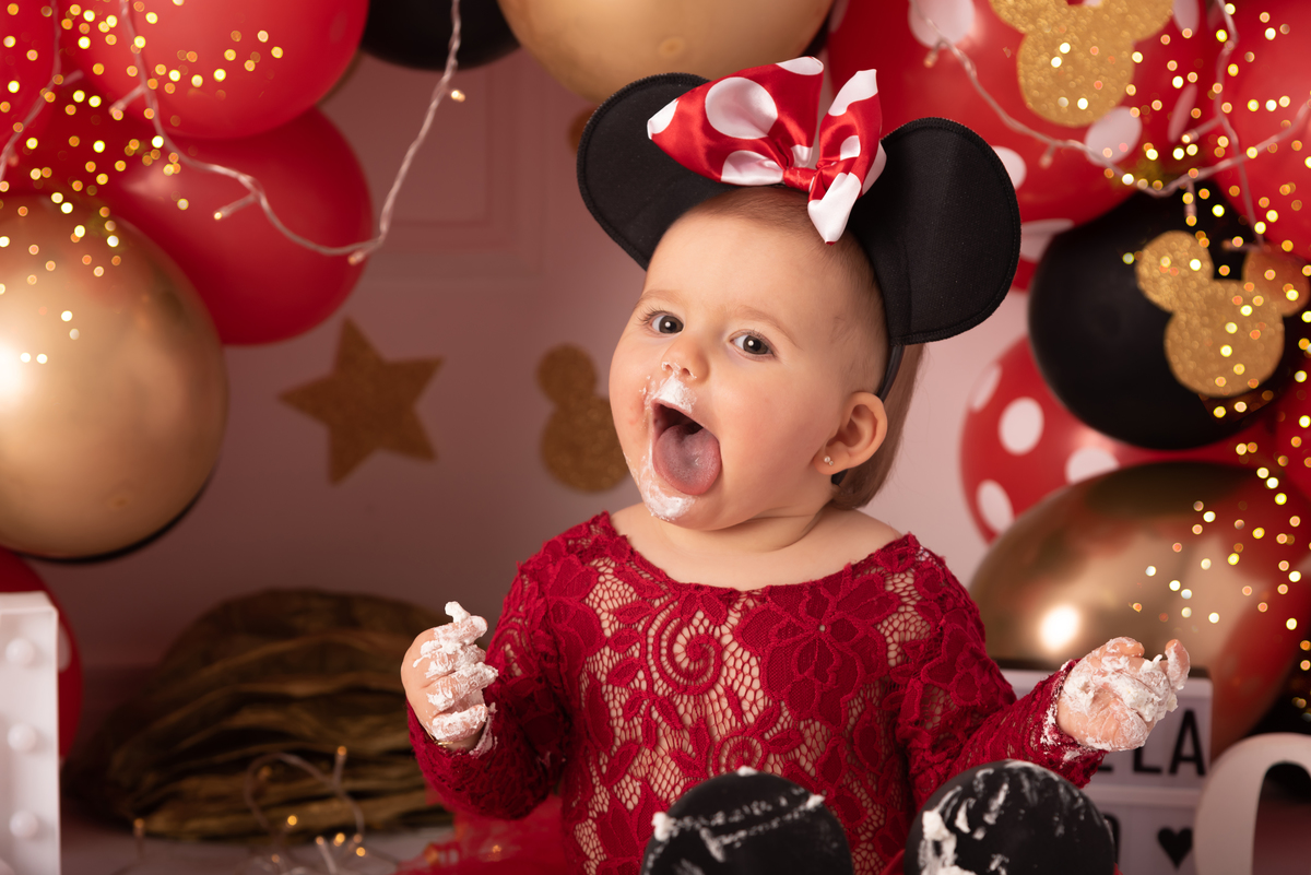 Smash the cake Minnie luxo Santo André - Thais castro fotografia 