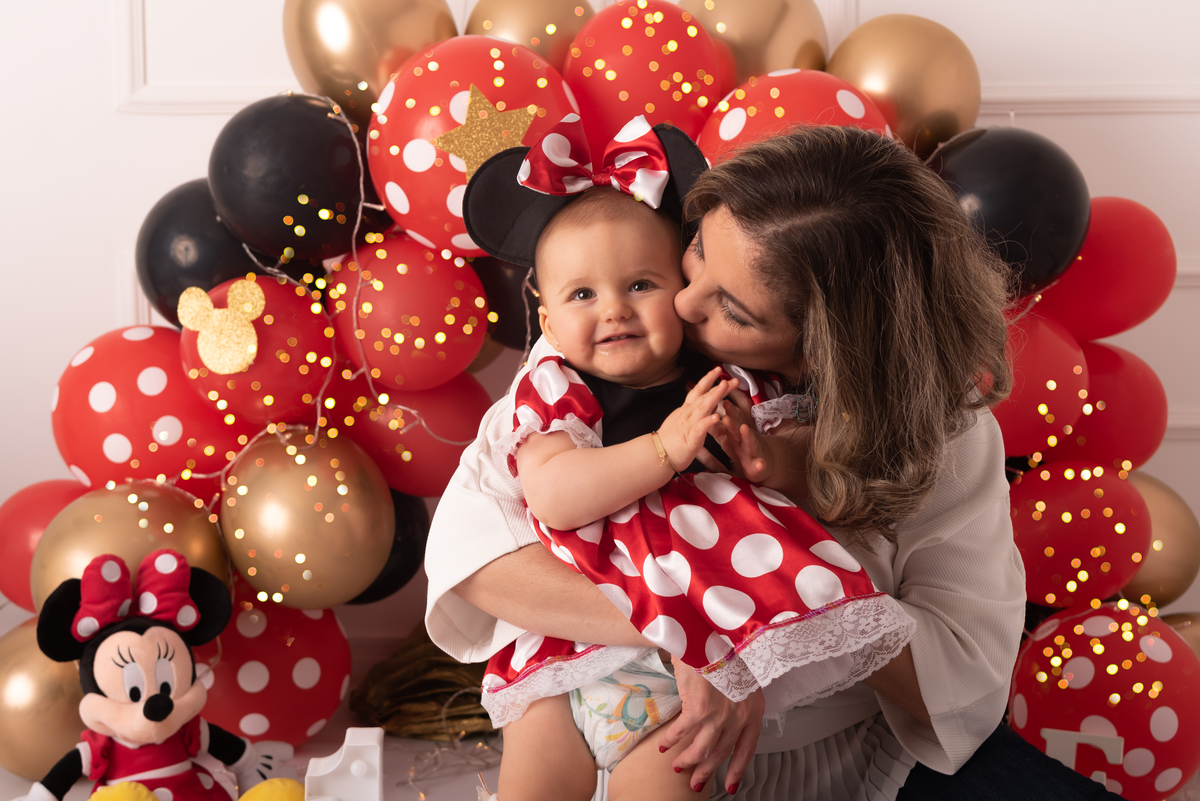 Smash the cake Minnie luxo Santo André - Thais castro fotografia 