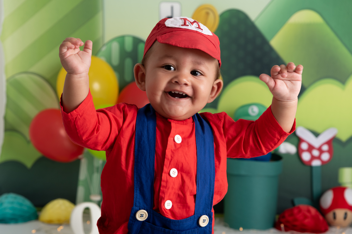 Smash the cake Mario Brós - Santo André - Thais Castro Fotografia