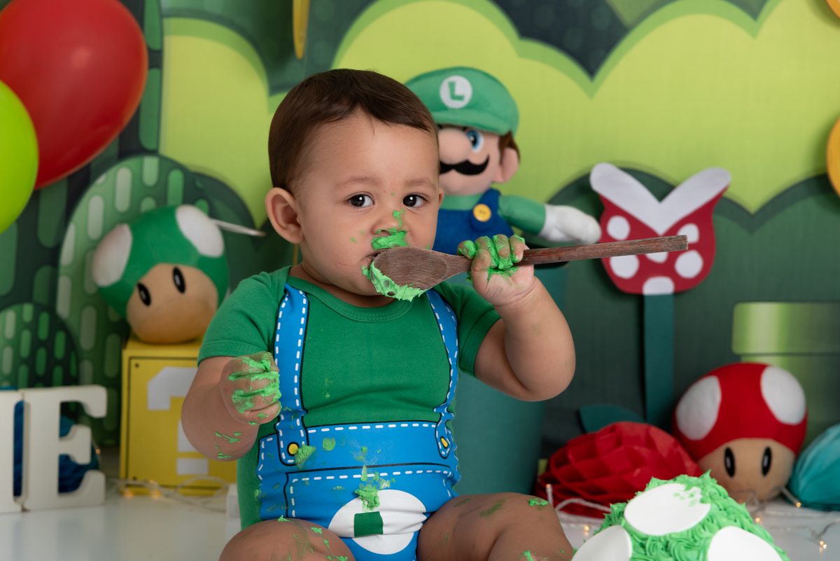 Smash the cake Mario Brós - Santo André - Thais Castro Fotografia