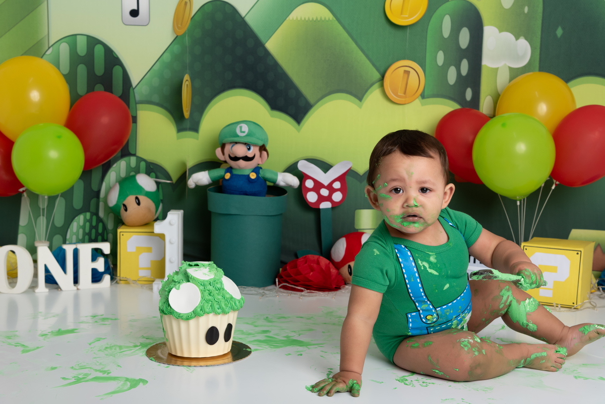 Smash the cake Mario Brós - Santo André - Thais Castro Fotografia