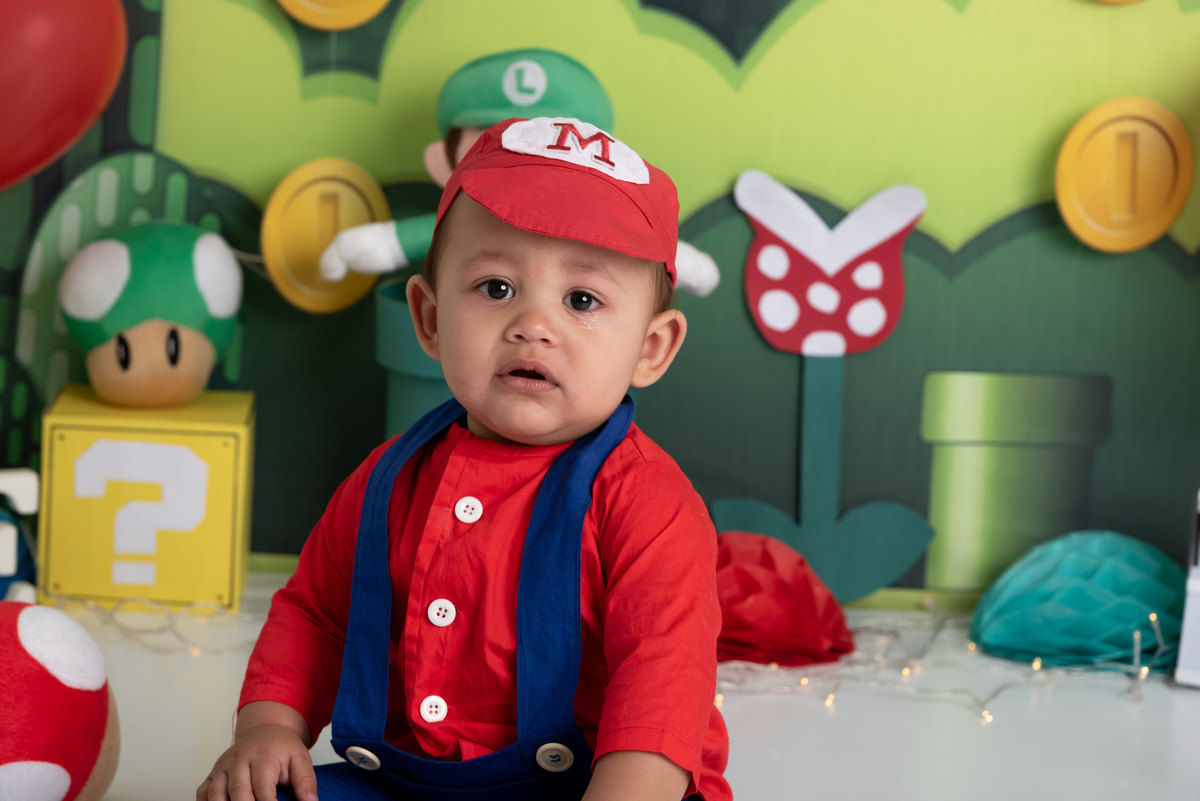 Smash the cake Mario Brós - Santo André - Thais Castro Fotografia