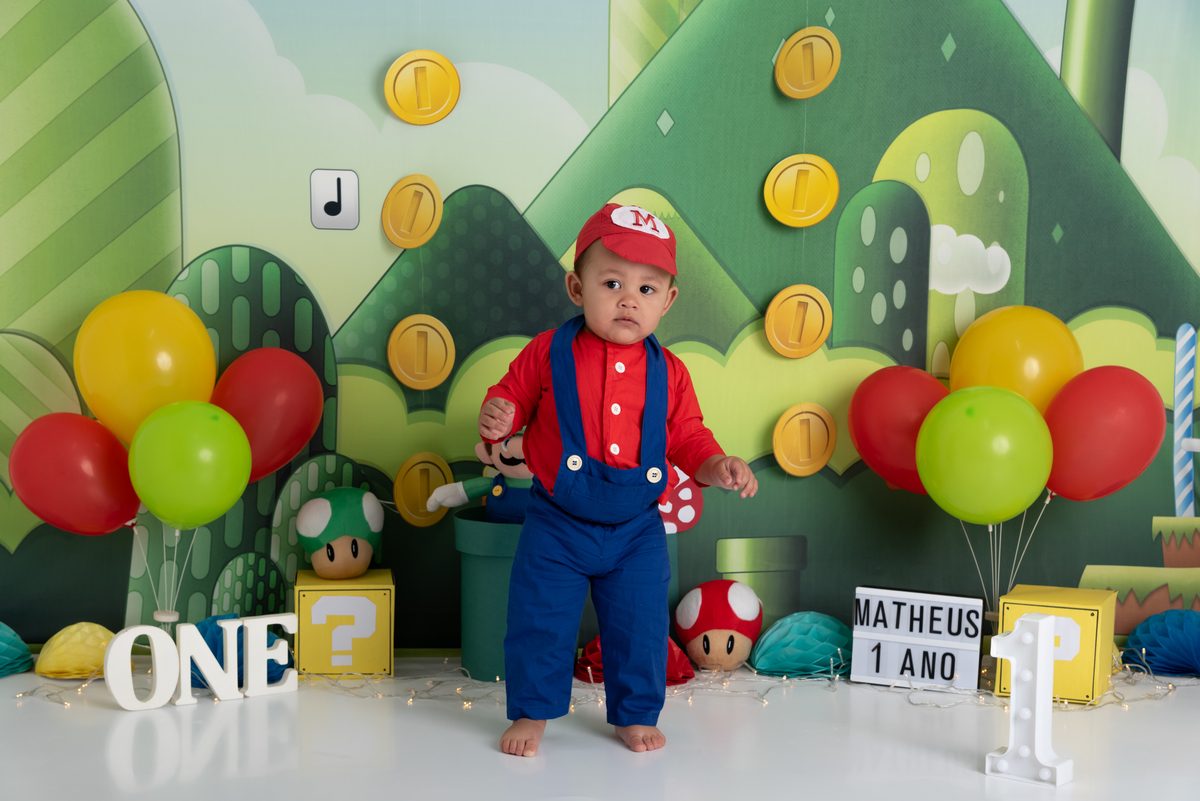 Smash the cake Mario Brós - Santo André - Thais Castro Fotografia