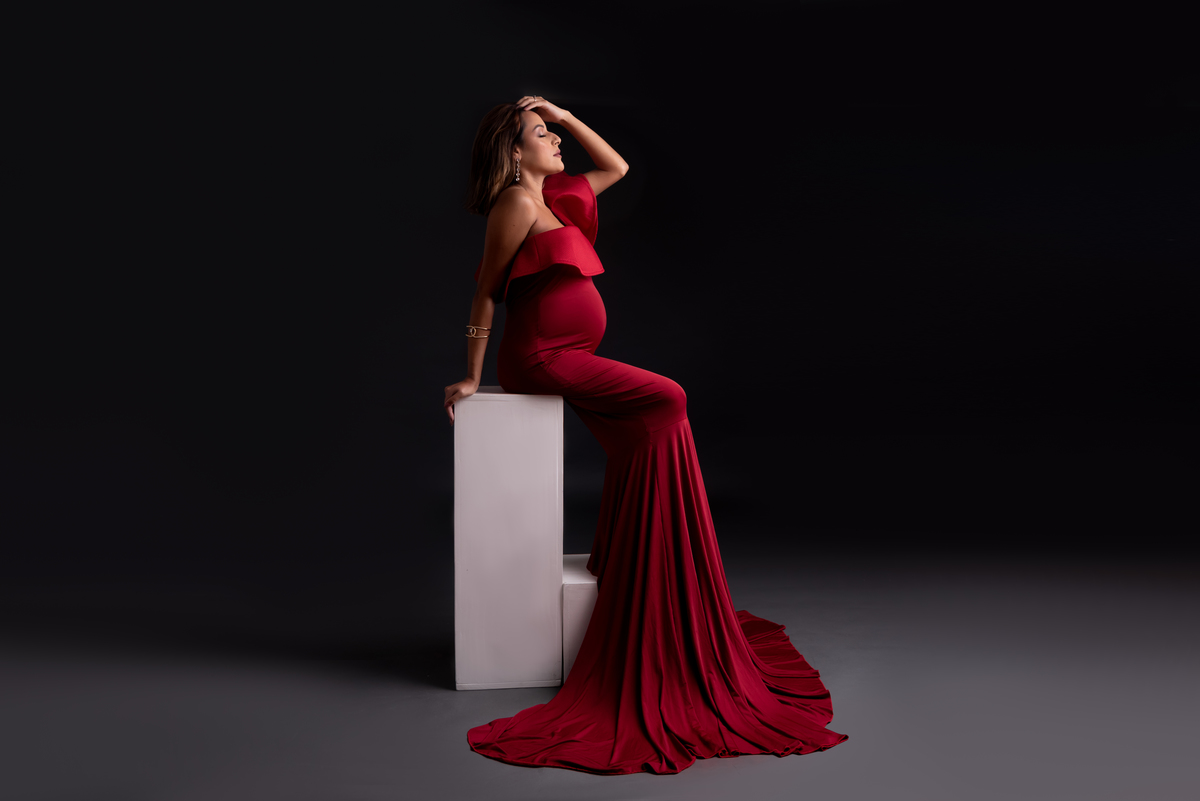 Ensaio gestante luxo estúdio Thais Castro Fotografia