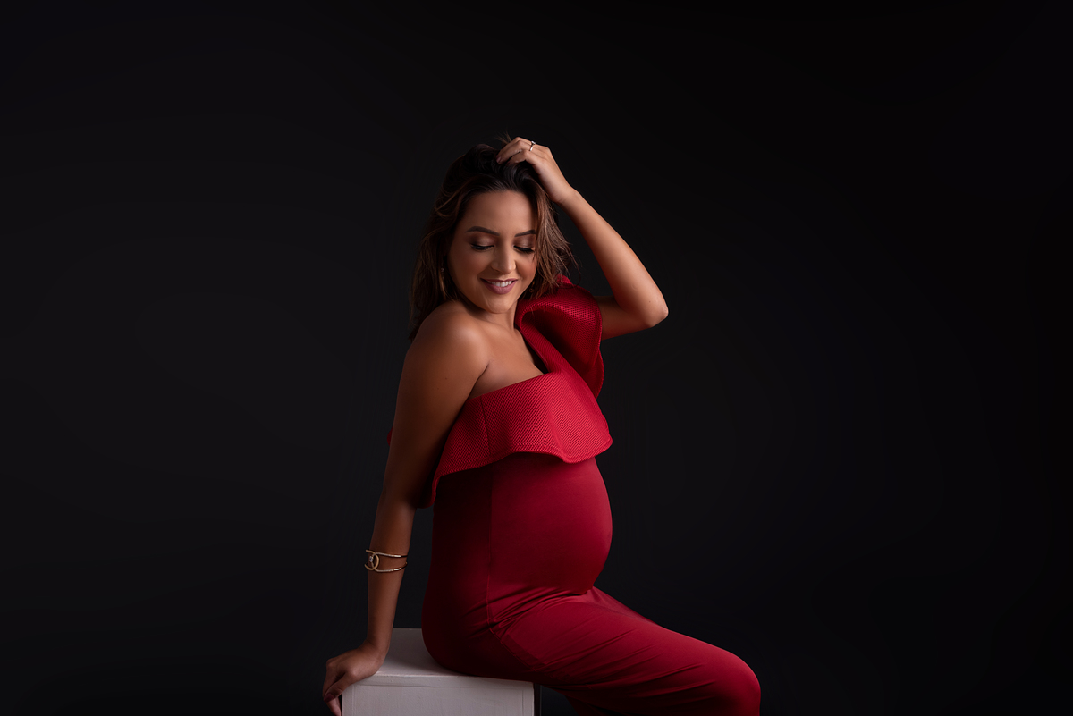 Ensaio gestante luxo estúdio Thais Castro Fotografia