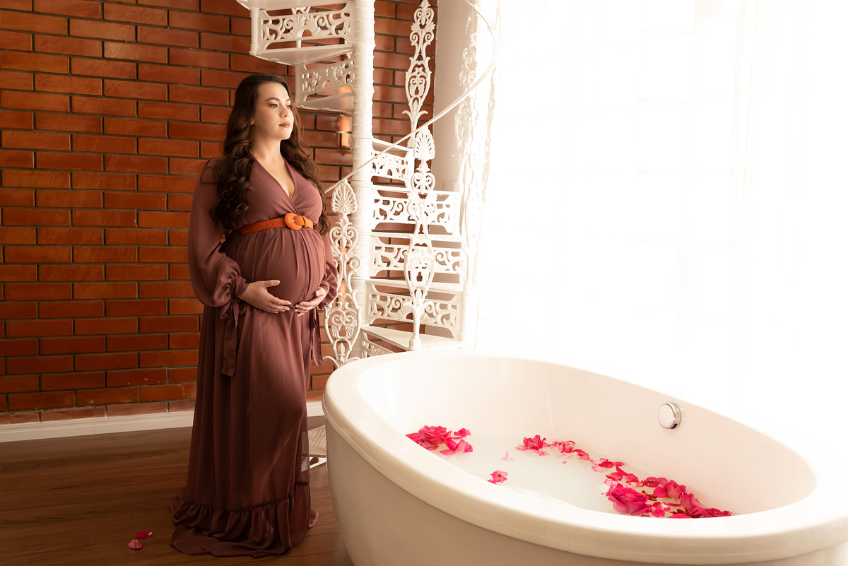 Ensaio Gestante luxo Santo André Thais Castro Fotografia milk bath