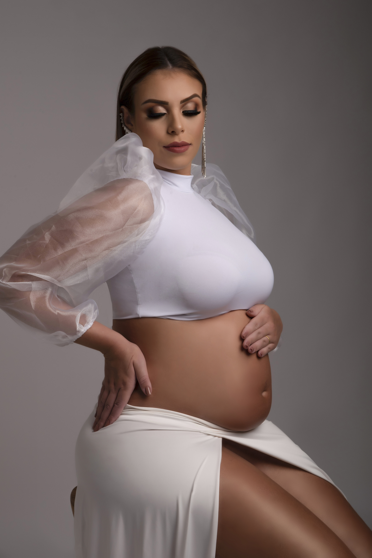 Ensaio gestante luxo fashion Estudio Thais Castro