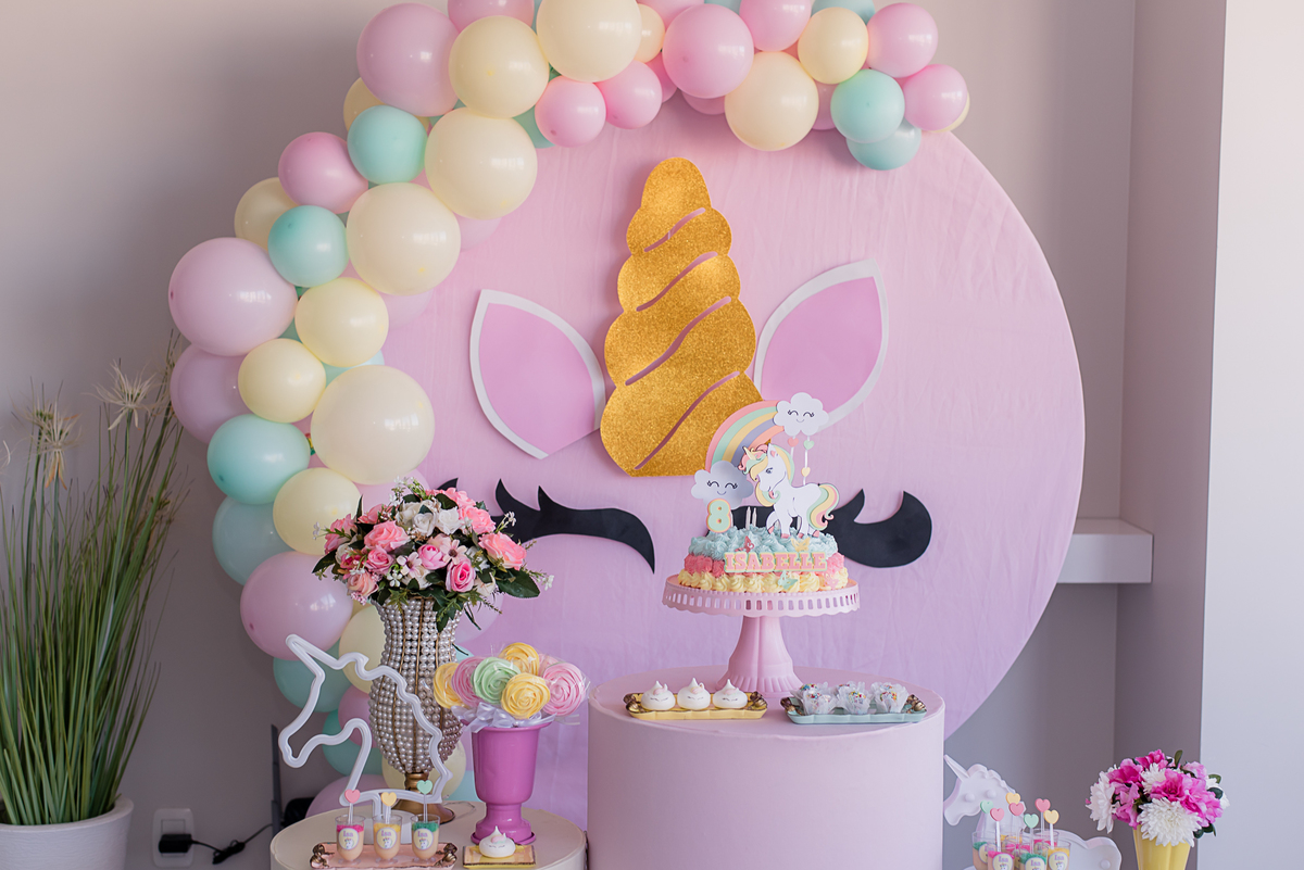 decoração de unicornio em festa infantil em bento gonçalves 