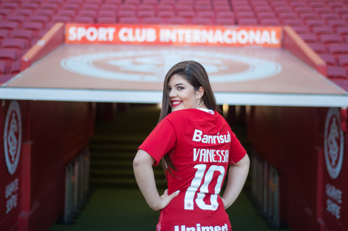 Book de 15 anos da Vanessa Sperb, fotografada no Campo nas dependências Sport Club Internacional, Porto Alegre - RS