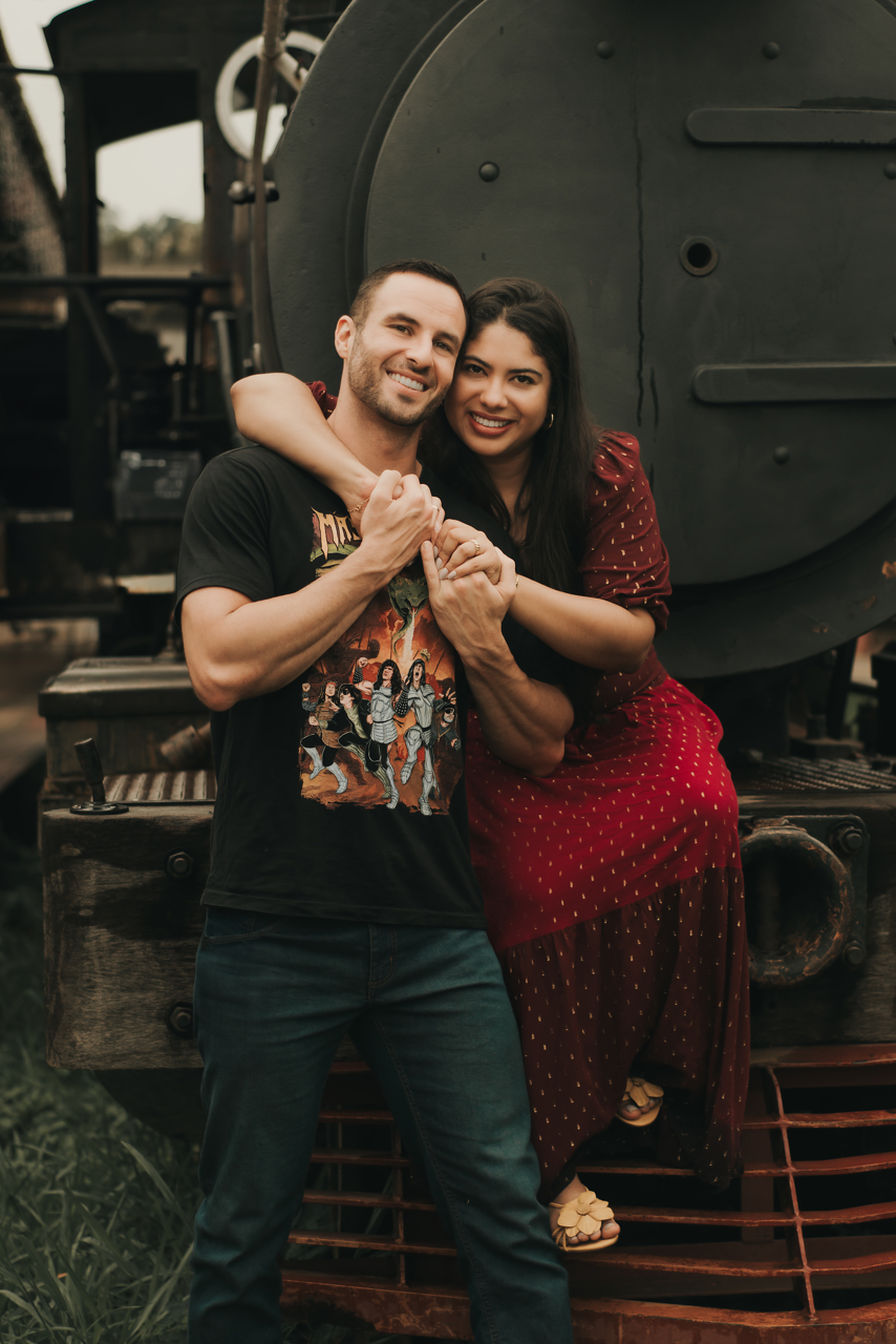Ensaio casal, pré wedding na estação de trem, São Roque SP Tai Barsanulfo