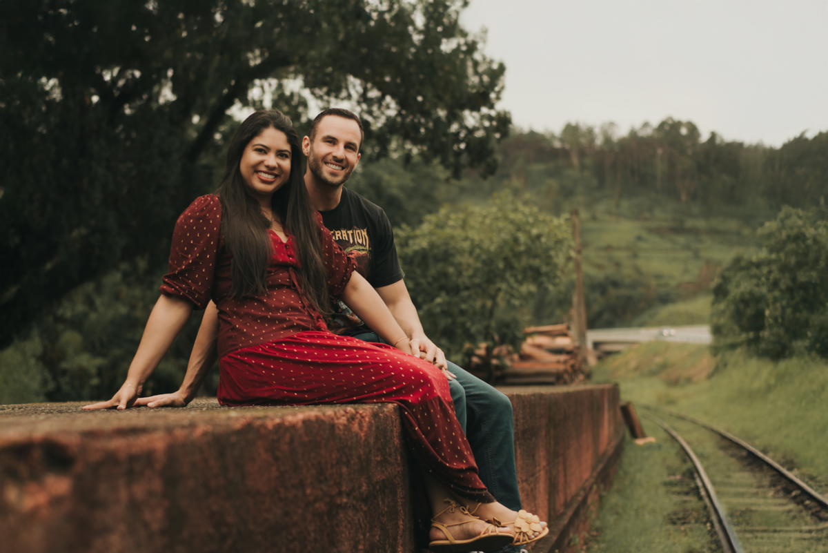 Ensaio casal, pré wedding na estação de trem, São Roque SP Tai Barsanulfo