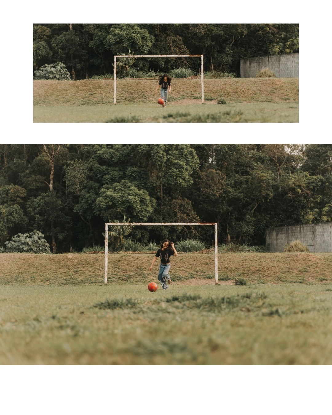  Ensaio infantil fotográfico, menina jogando futebol em São Roque - SP