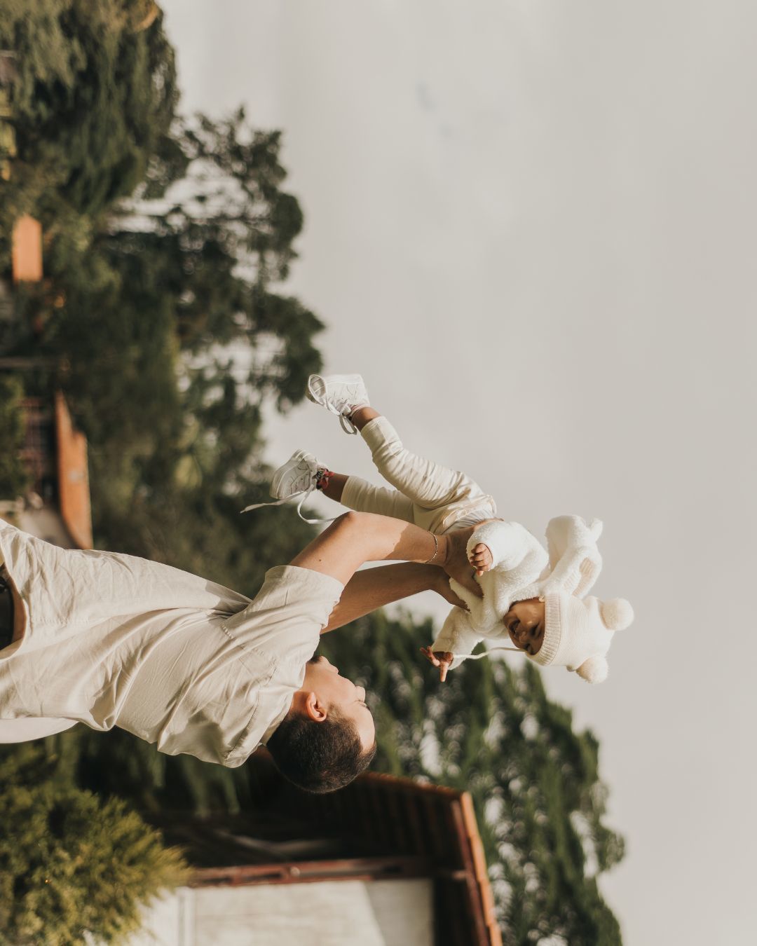 Ensaio infantil, pai e bebê sorridente, ensaio externo, São Roque - SP