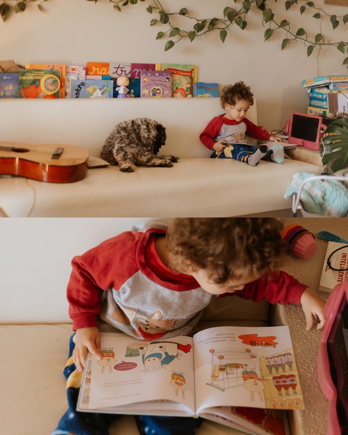 ensaio infantil em casa em São Roque SP / Livros / infância livre 