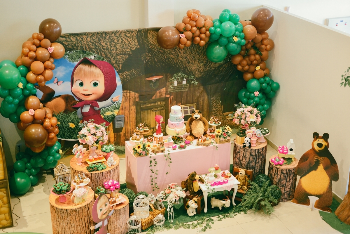 Cobertura aniversário infantil | Tema Masha e o Urso | Decoracao de festa infantil |  |Sao Roque SP