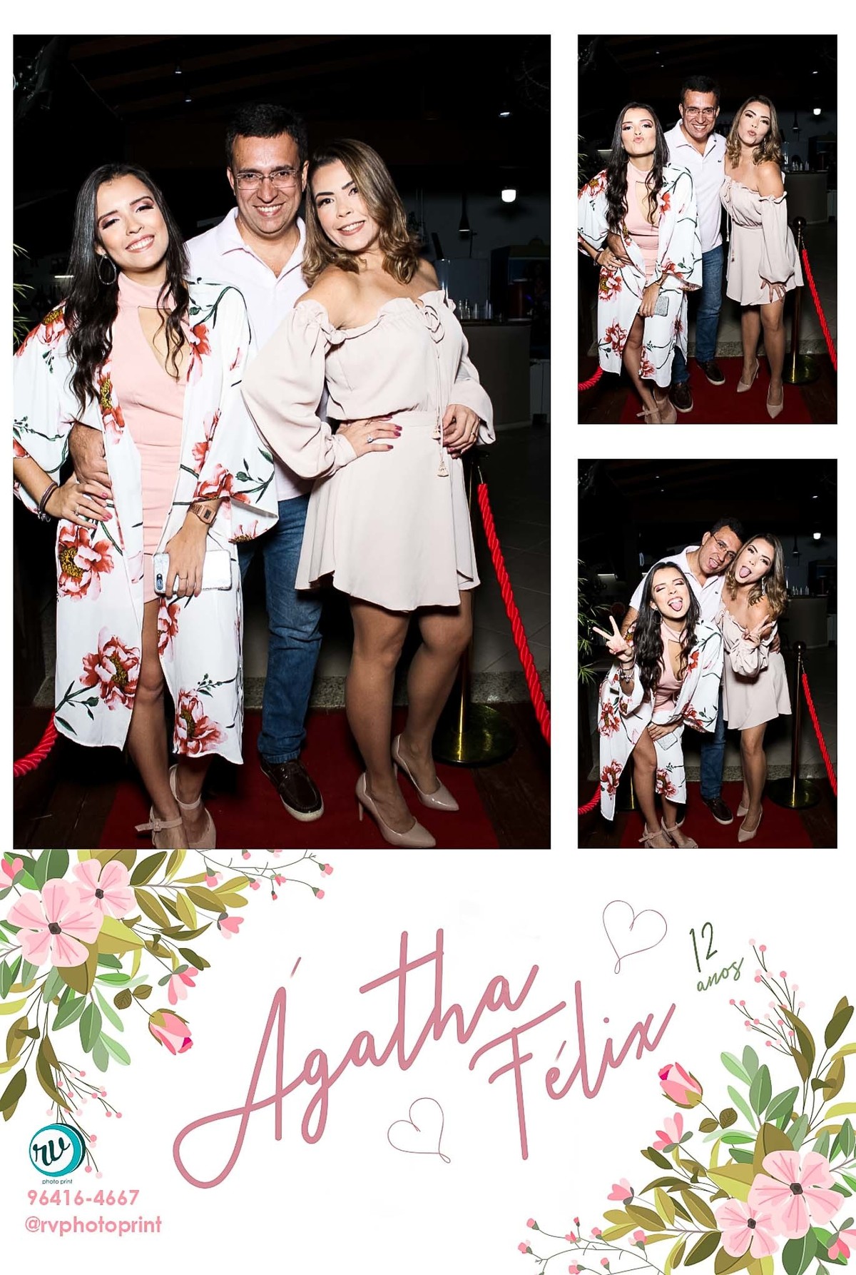 família no espelho mágico de fotos