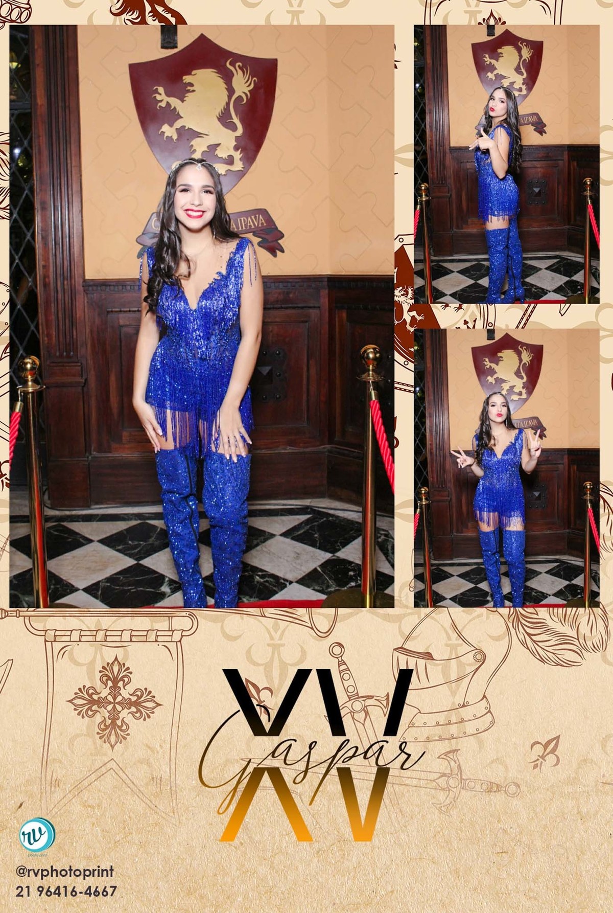 Debutante posando para fotos