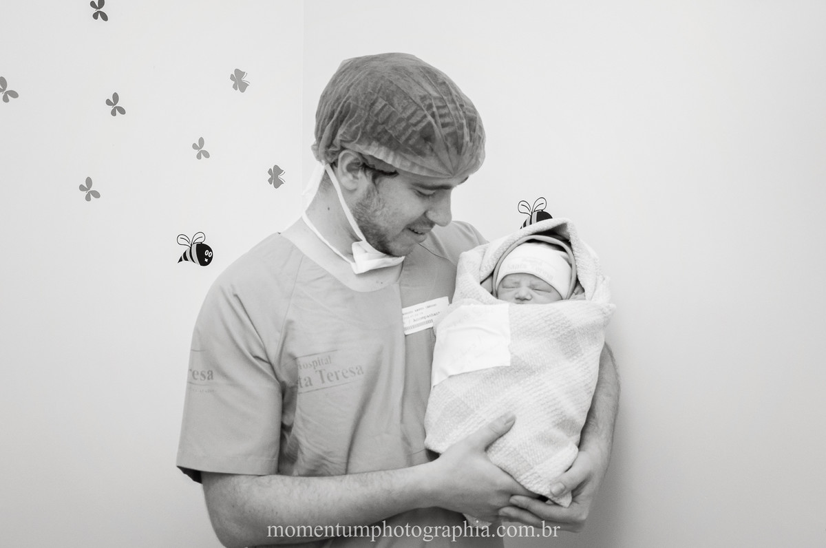Foto tirada por Momentum Photographia na maternidade do Hospital Santa Teresa em Petrópolis, RJ