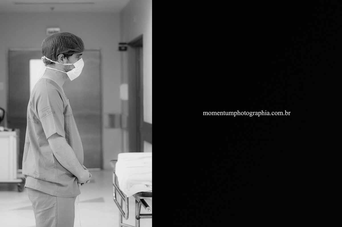 Foto tirada por Momentum Photographia na maternidade do Hospital Santa Teresa em Petrópolis, RJ