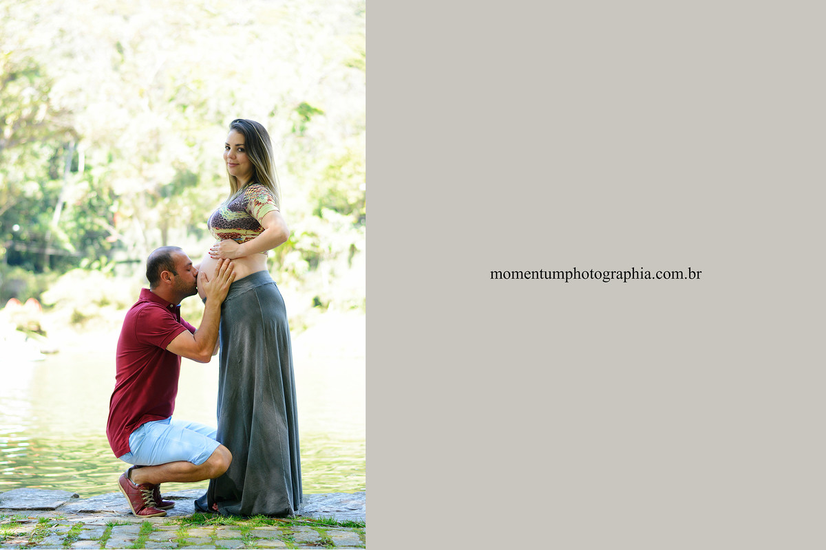 Fotos de grávida tiradas por Momentum Photographia no Parque Cremerie em Petrópolis, RJ