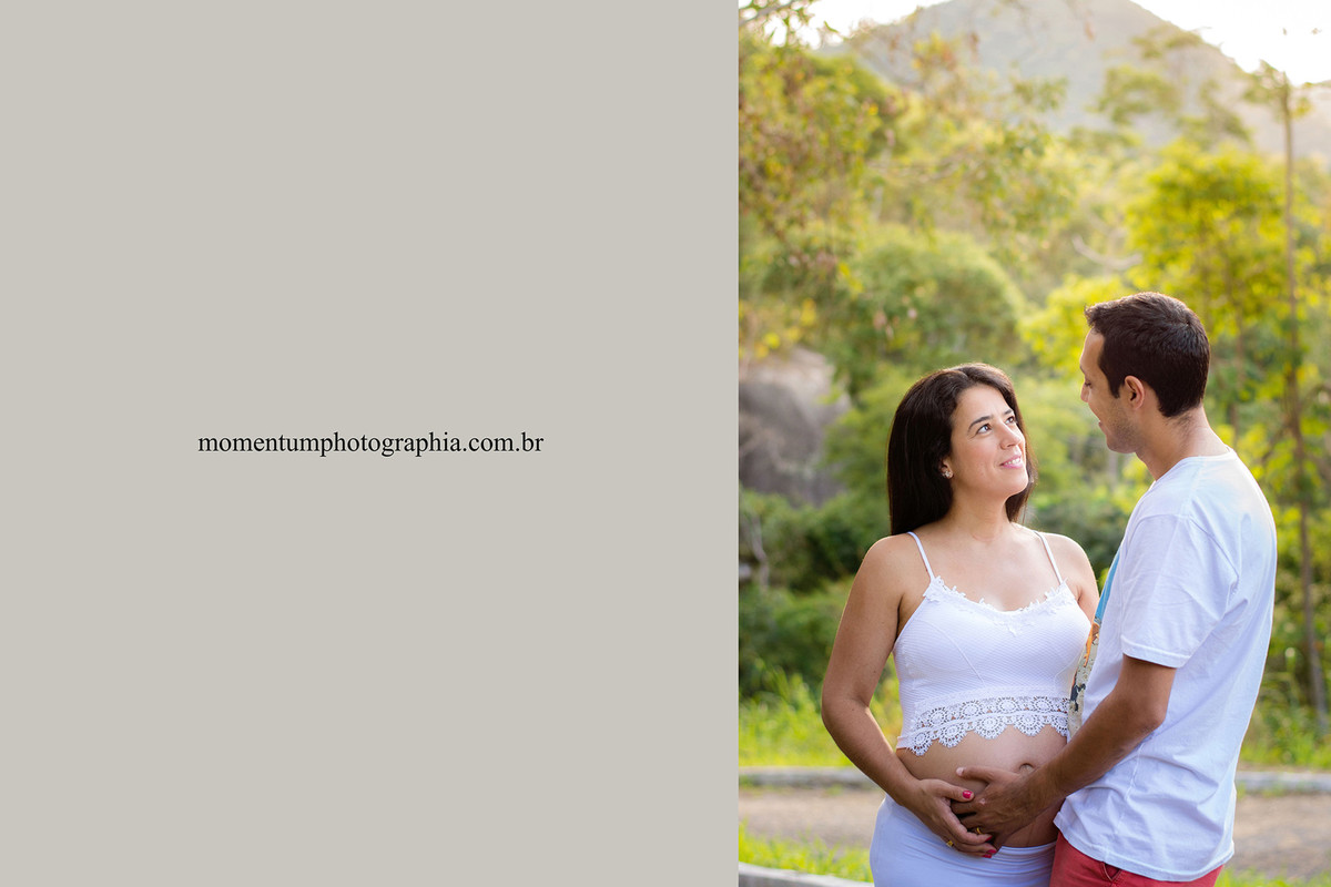 Foto de gestante grávida tirada pela Momentum Photographia em Petrópolis - RJ cachoeira