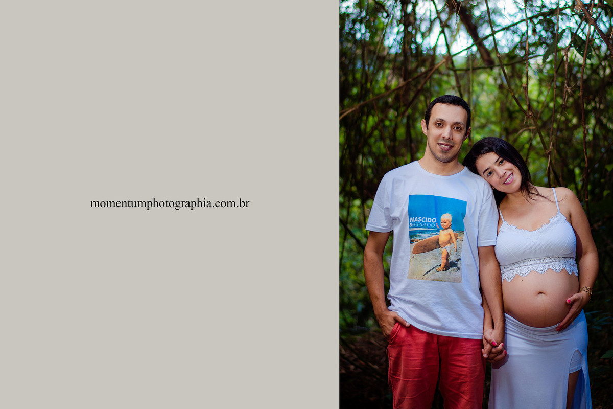 Foto de gestante grávida tirada pela Momentum Photographia em Petrópolis - RJ cachoeira