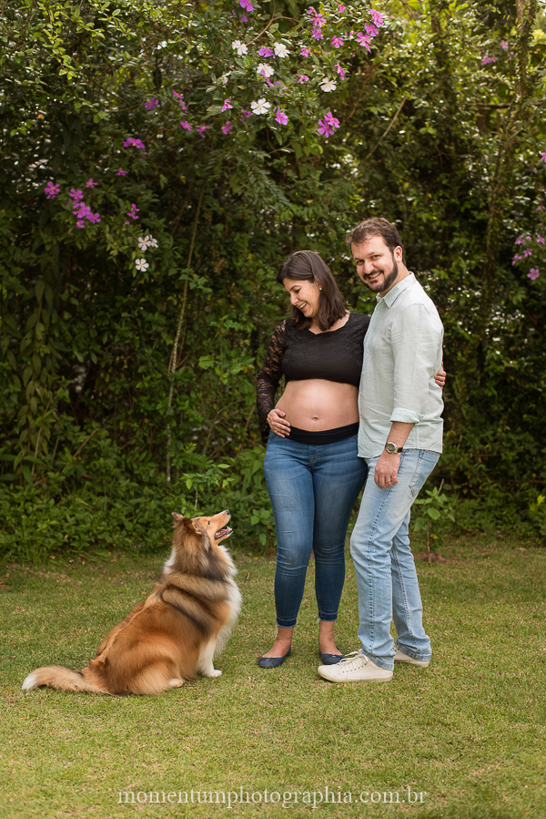 ensaio gestante em petrópolis rj cachorros esperando foto por momentum photographia