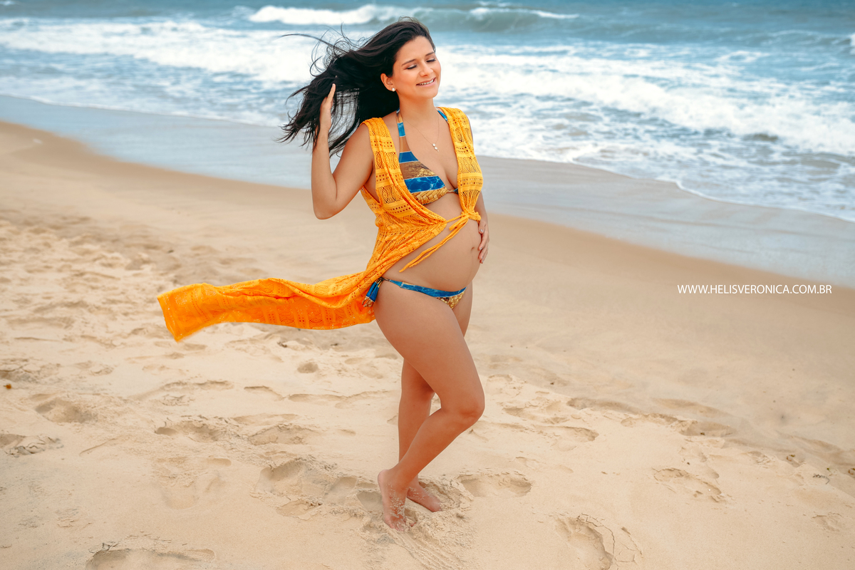 ensaio de gravida na praia