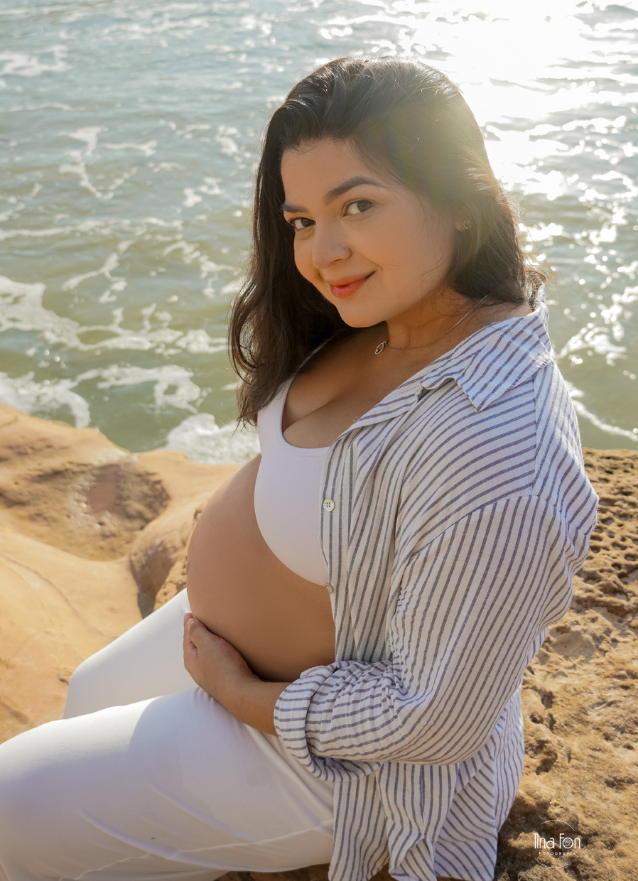Tina fon fotografia, ensaio gestante+torres+nascer do sol+praia da guarita