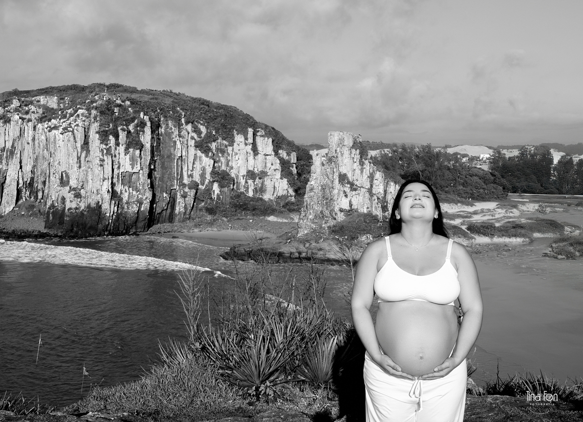 Tina fon fotografia, ensaio gestante+torres+nascer do sol+praia da guarita