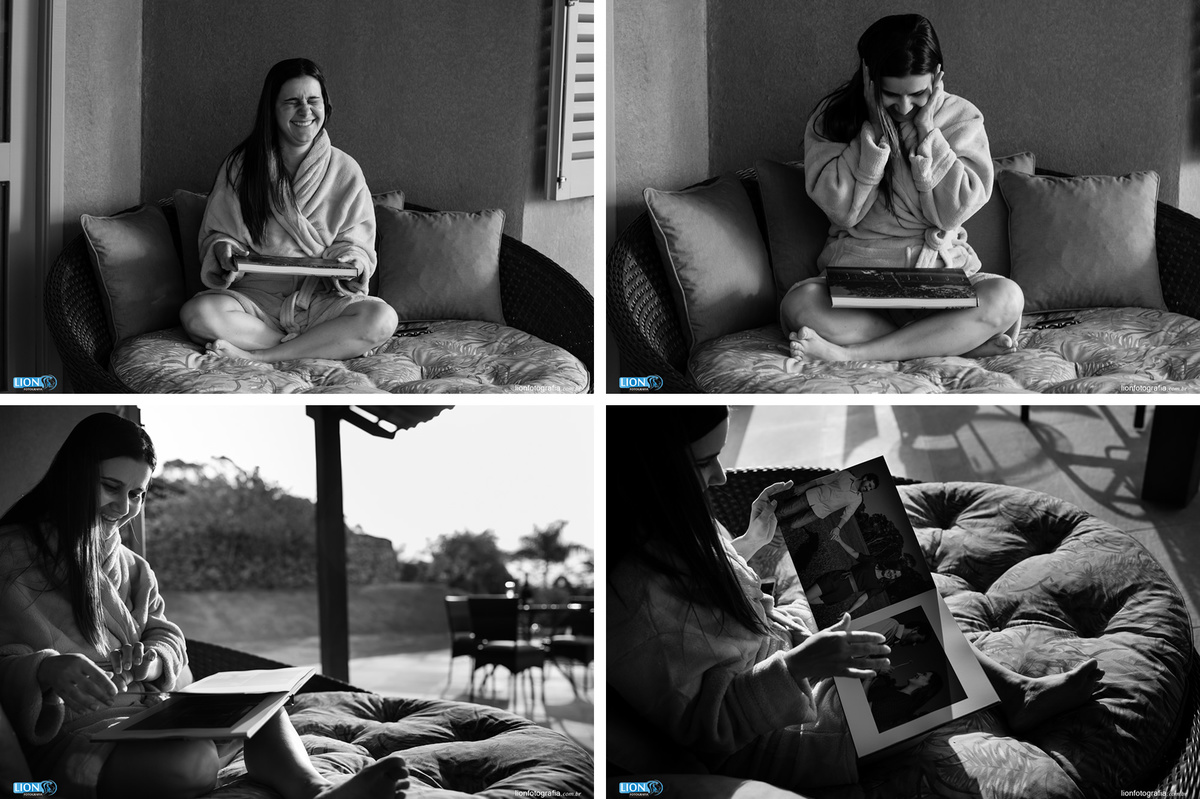 Noiva surpresa ao ver o álbum de fotos pela primeira vez!