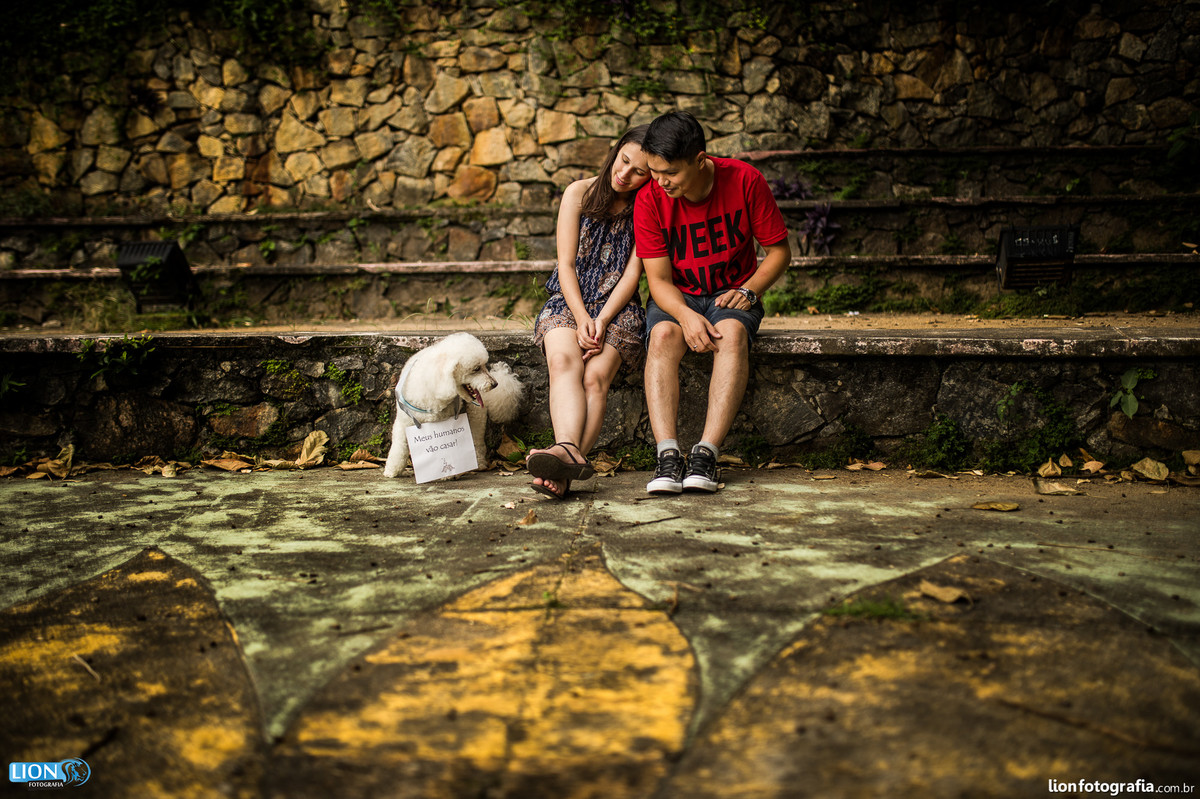 prewedding casamento dog pet são roque brasital lion fotografia ensaio sessão de fotos book esession casal noiva noivo natureza poodle cão pré-casamento