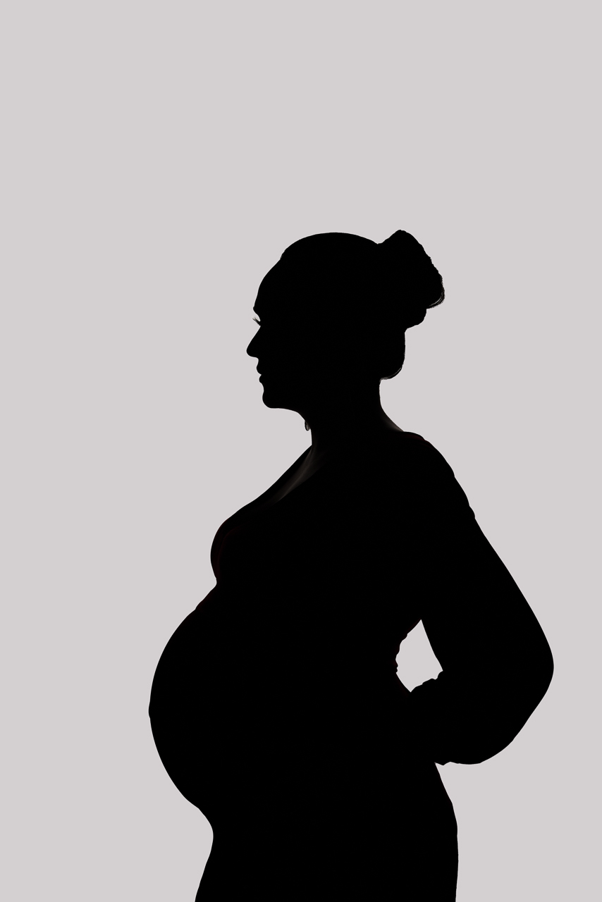 Foto gestante silhueta. 