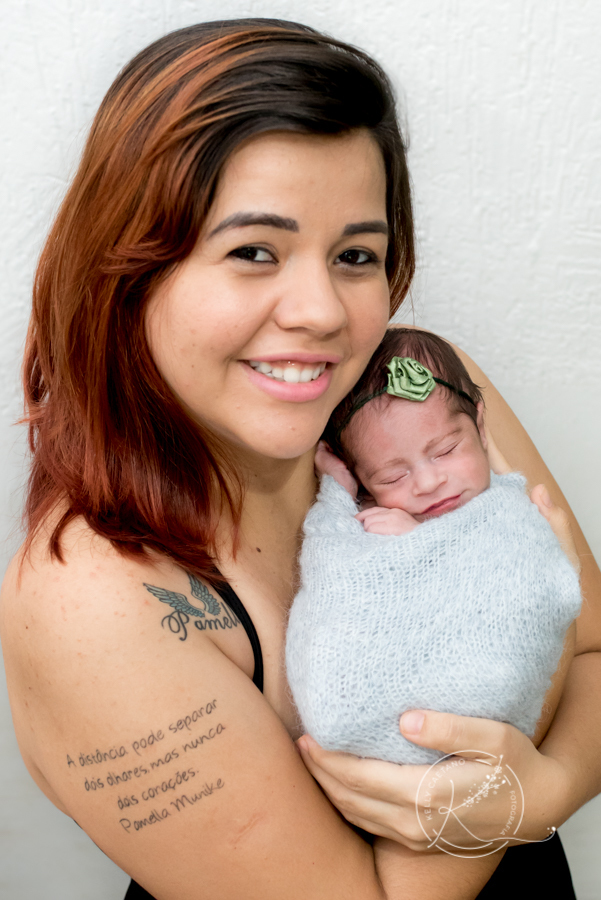 sorrindo para a mamãe