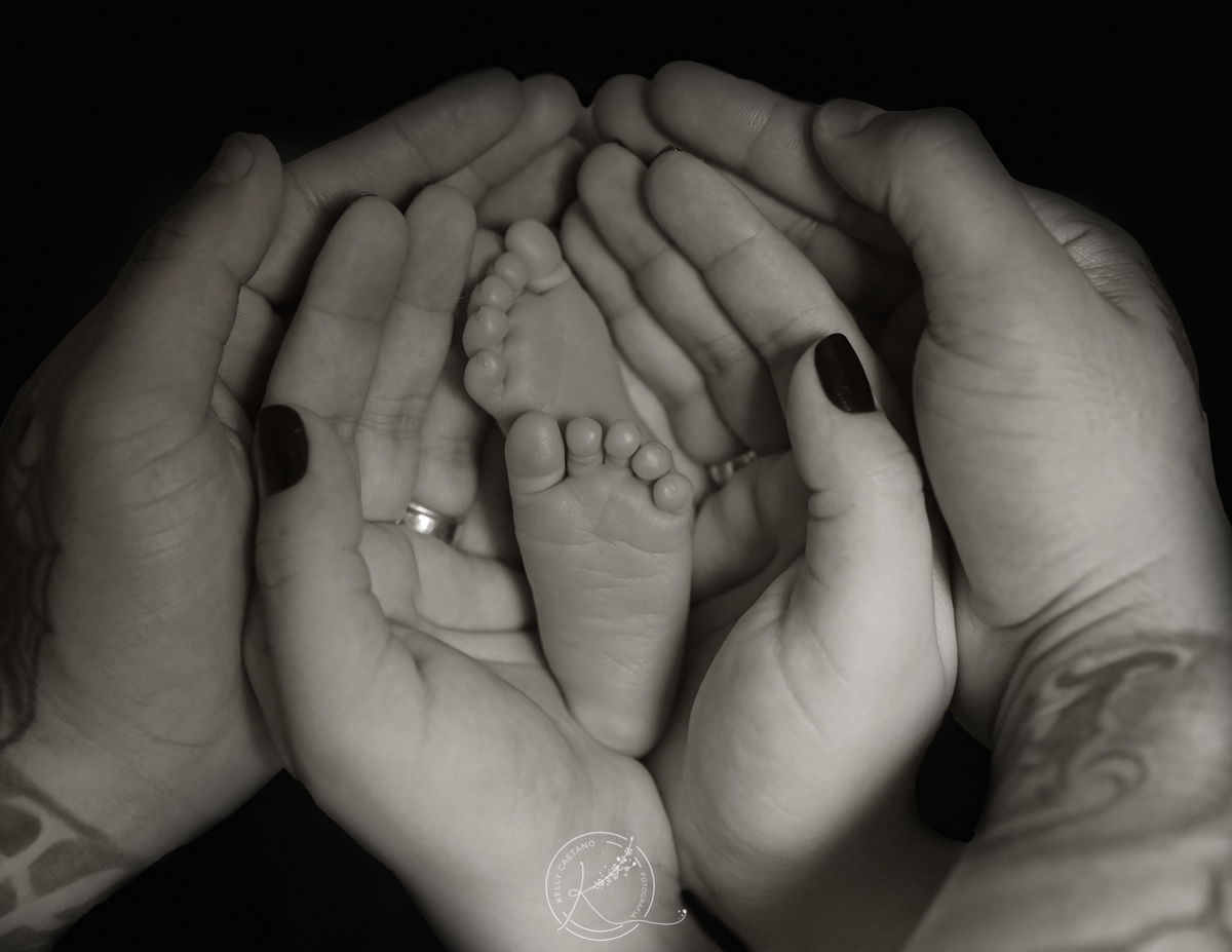 foto com pezinho preto e branca