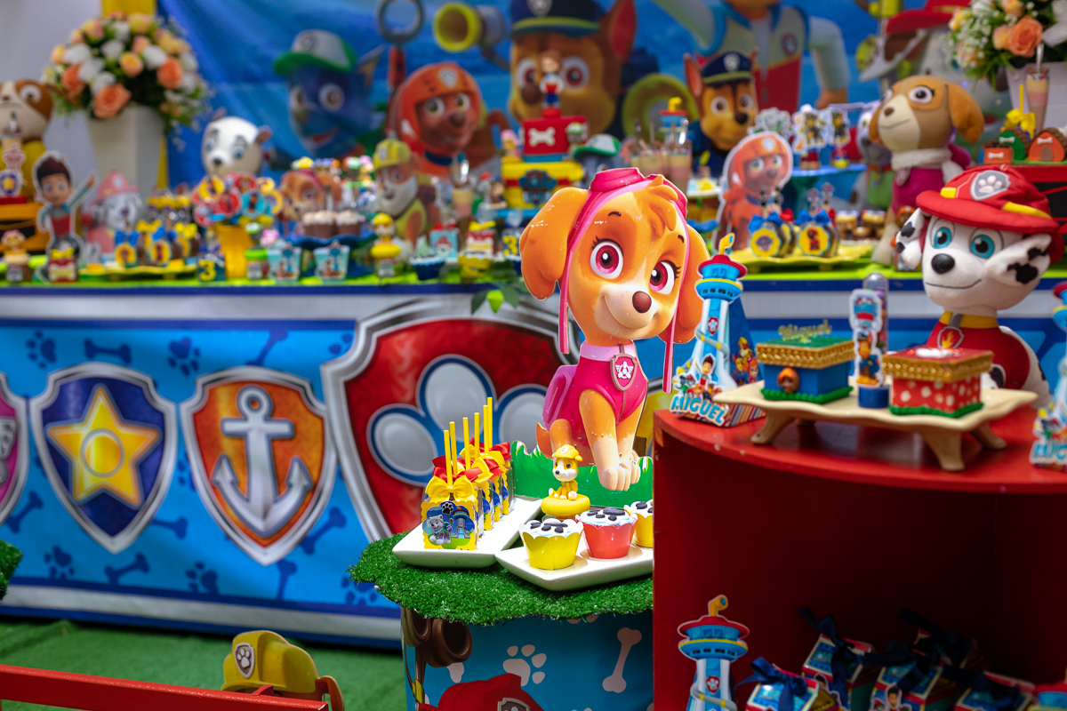 decoração patrulha canina-mesa painel 3 D-salão clima de festa-