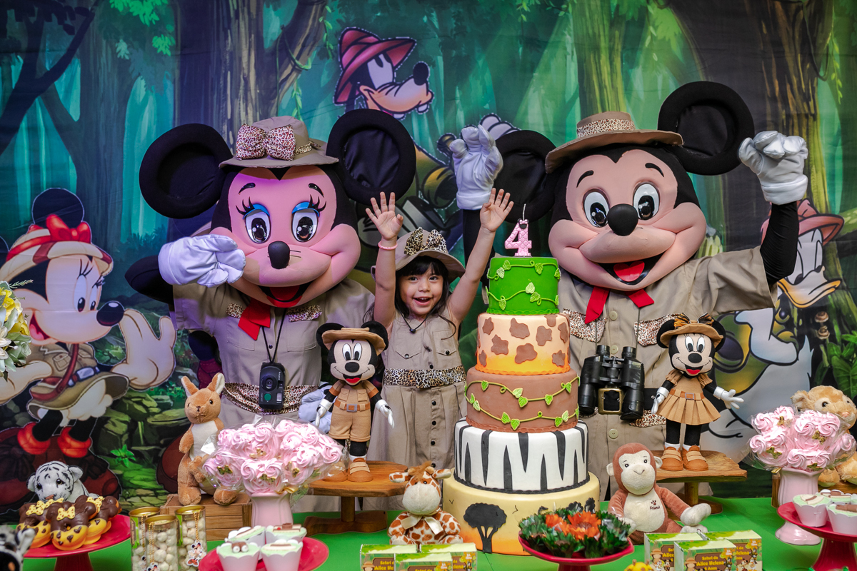 decoração mesa tema mickei safari-festa infantil- espaço dos sonhos-vila valqueire