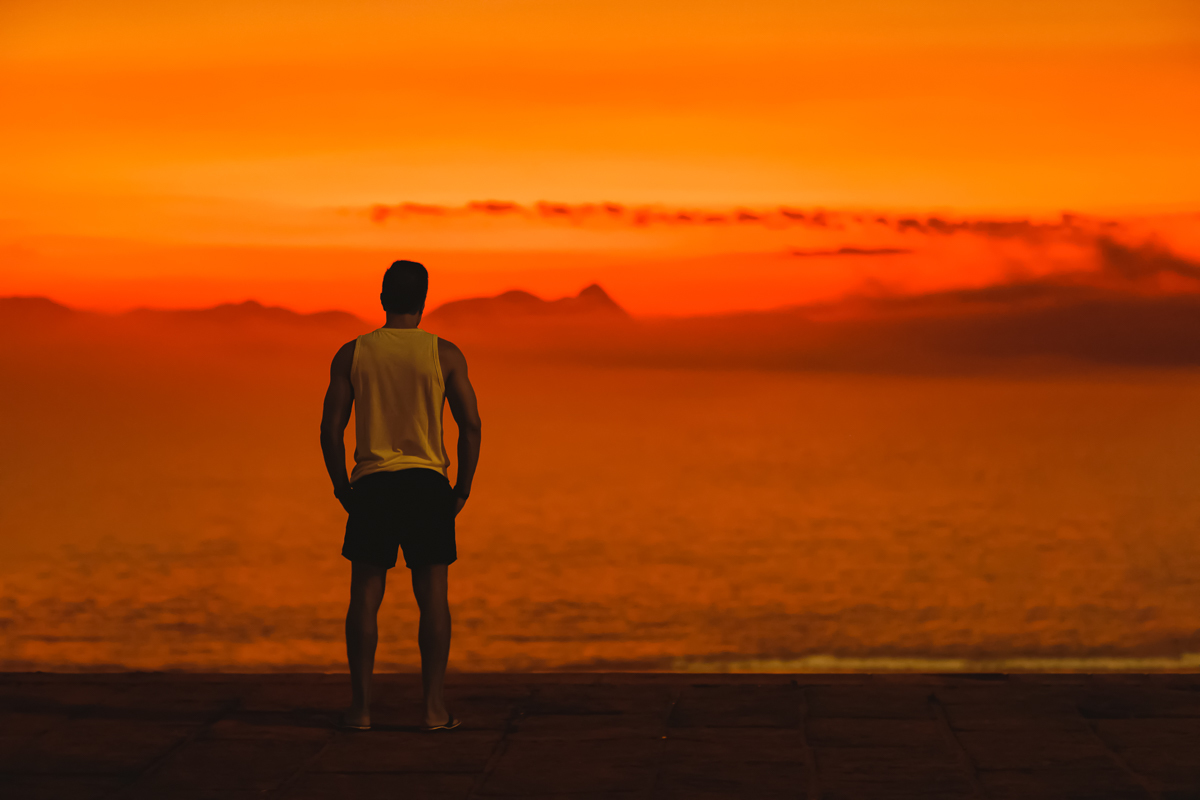 ensaio masculino fotográfico-nascer do sol-Urca-RJ