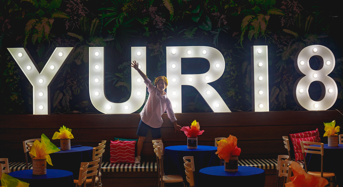 fotografia-painel luminoso-yuri  amora -8 anos-Rocket  League-villa recreio casa de festas-rj