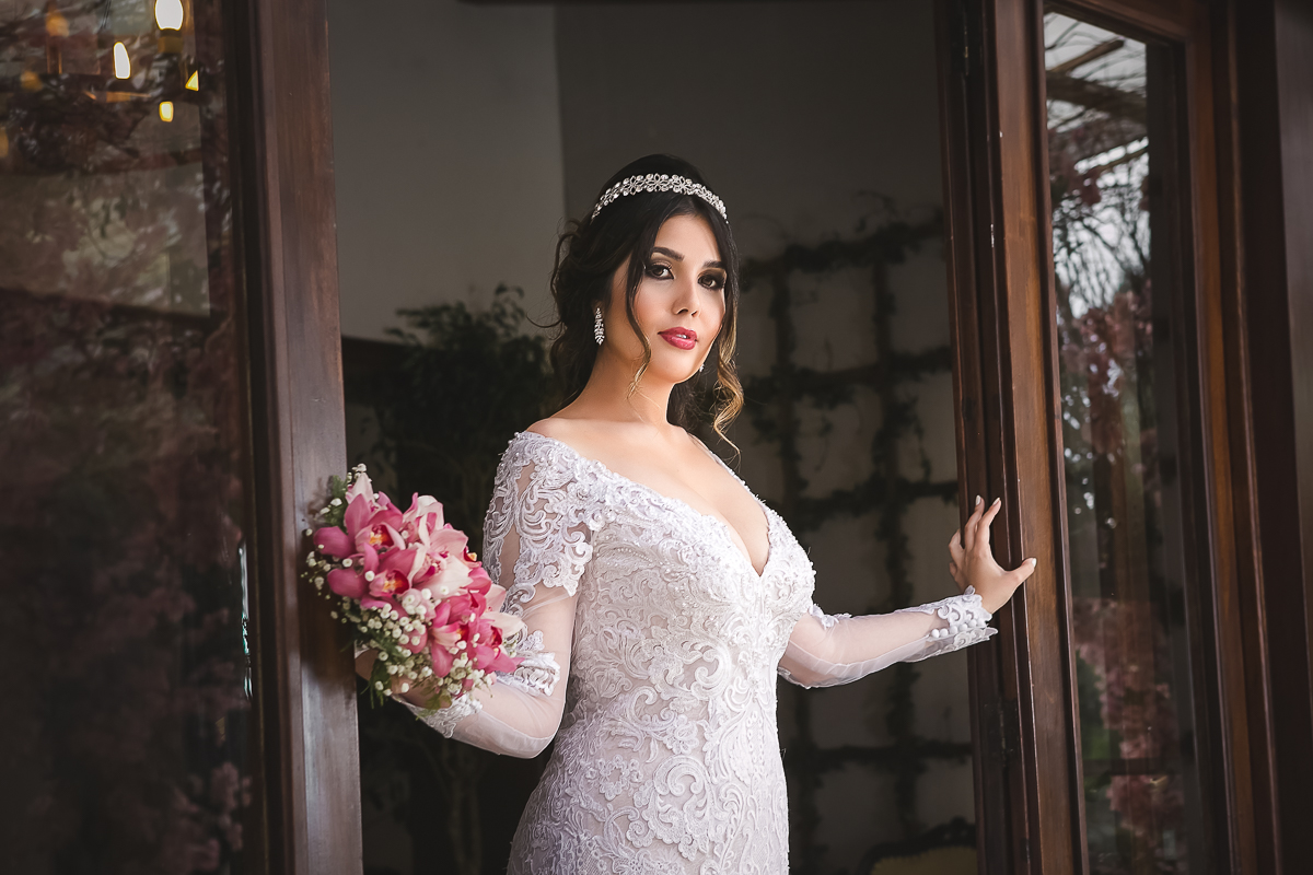 Vestido Noiva mangas compridas